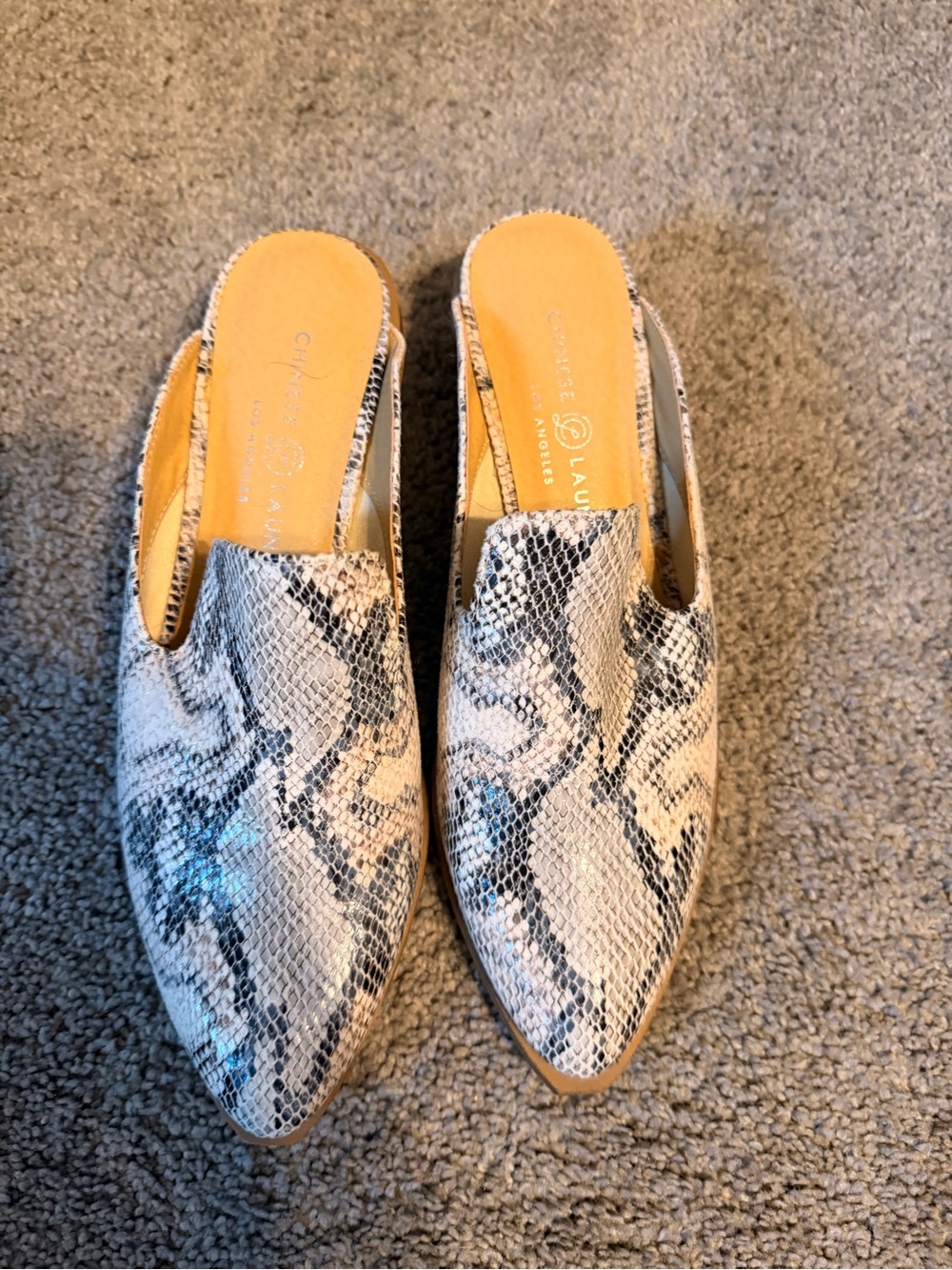 Chinese Laundry Snakeskin Mule Heels